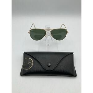 Pre-Owned KIDS Ray Ban Aviator, RB 3044 Polarized Sunglasses- Gold